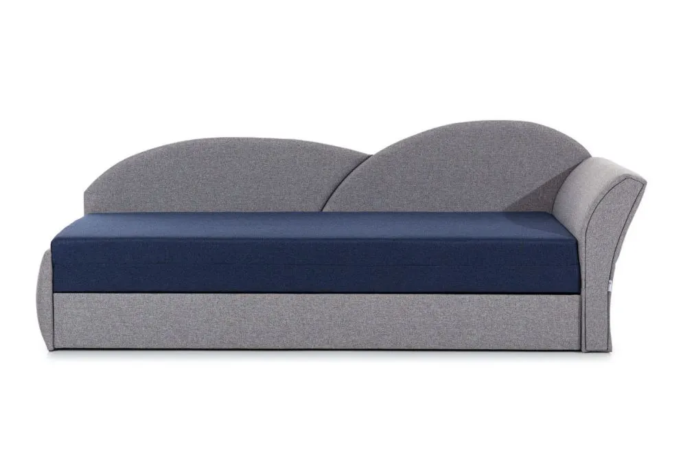 Sofa rozkładana z funkcją spania AGA jasnoszara/czarna lewa dla dziecka | MIRAT.