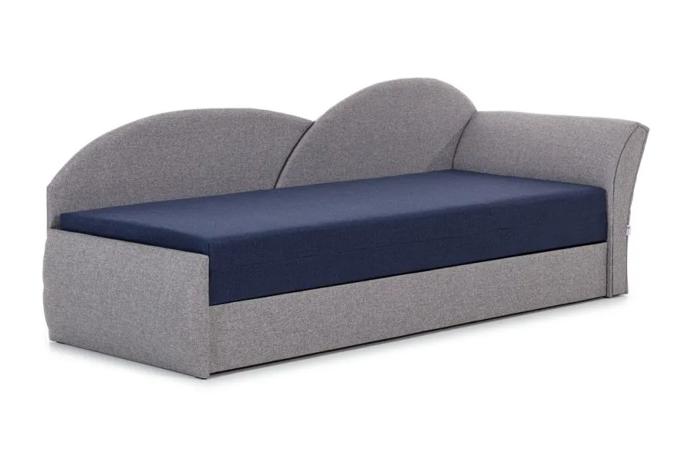 Sofa rozkładana z funkcją spania AGA jasnoszara/czarna lewa dla dziecka | MIRAT.