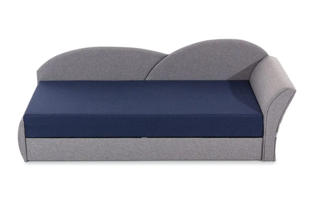 Sofa rozkładana z funkcją spania AGA jasnoszara/czarna lewa dla dziecka | MIRAT.