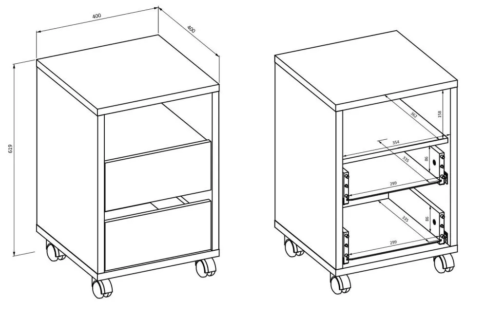 Kontenerek biurowy AGAPI biały I sklep meblowy MIRAT. styl SKANDYNAWSKI