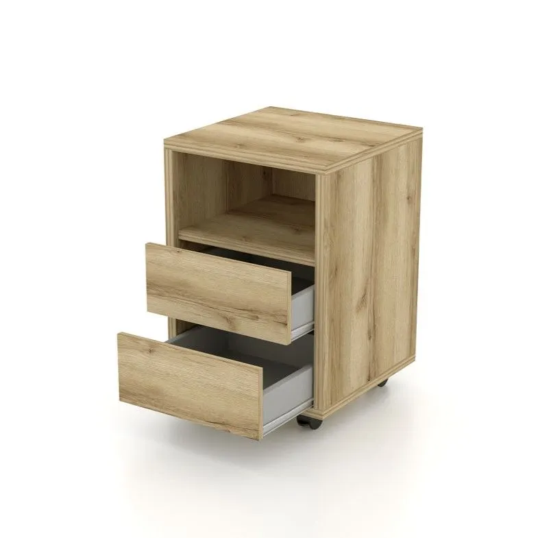 Kontenerek biurowy AGAPI dąb grand naturalny na kółkach I sklep meblowy MIRAT. styl SKANDYNAWSKI