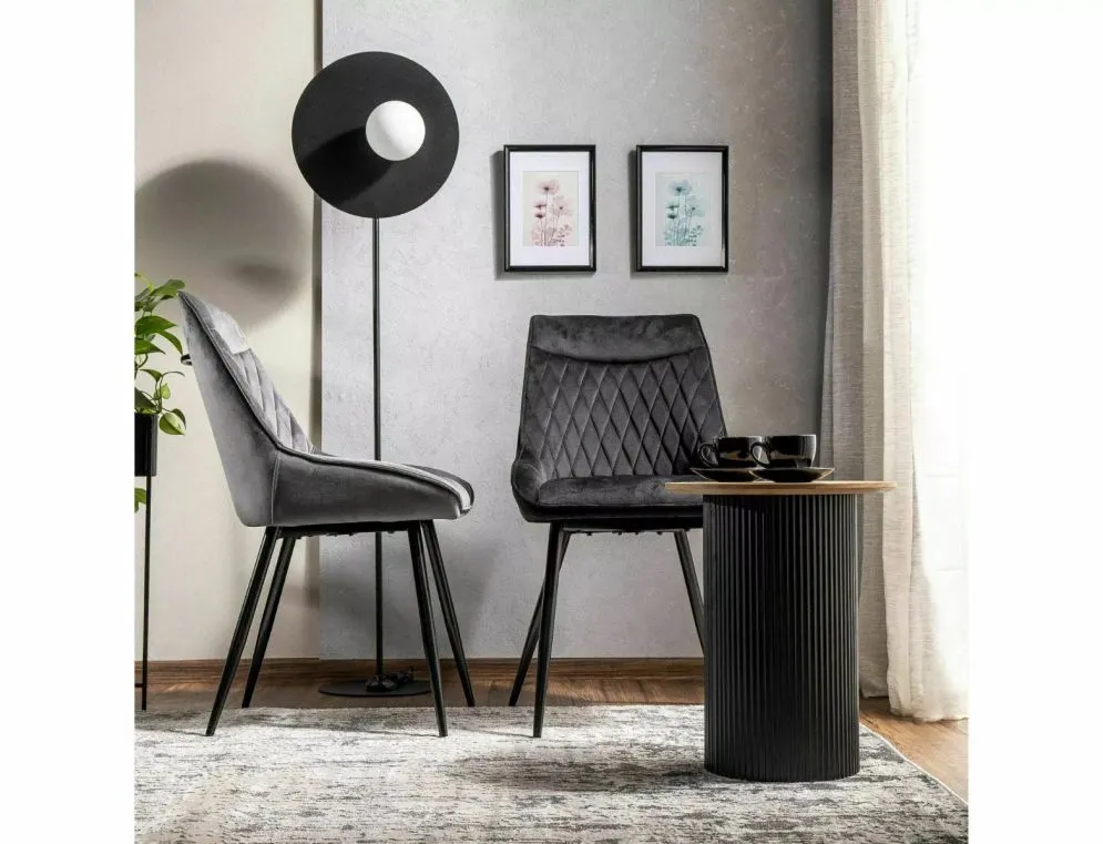 Krzesło tapicerowane AGAT VELVET szare w stylu glamour I sklep meblowy MIRAT. styl GLAMOUR