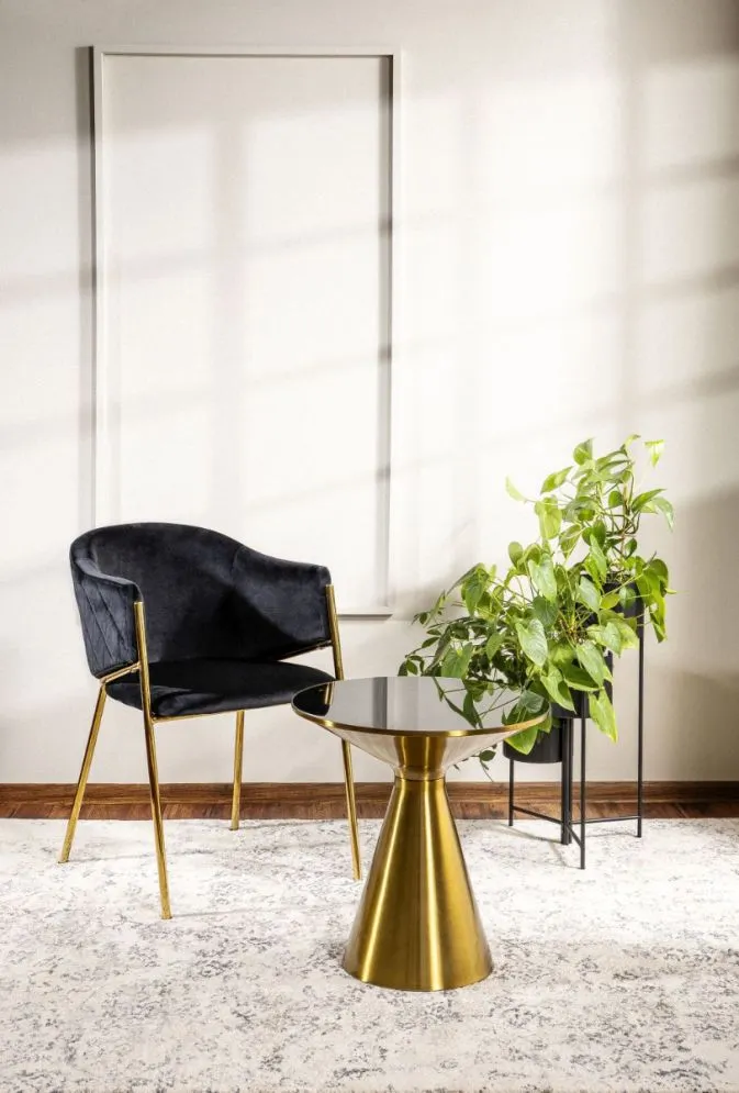 Stolik kawowy SETI 50x50 czarny/złoty do salonu I sklep meblowy MIRAT. styl GLAMOUR