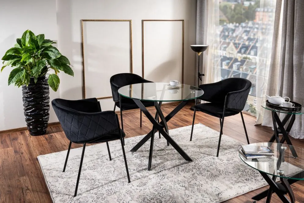 Stół okrągły AGIS 90x90 czarny do jadalni I sklep meblowy MIRAT.