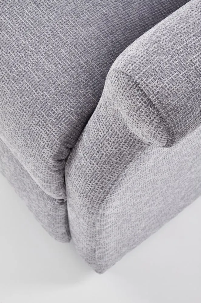 Fotel rozkładany masujący AGUSTIN 2 szary z podnóżkiem | MIRAT. styl LOFT