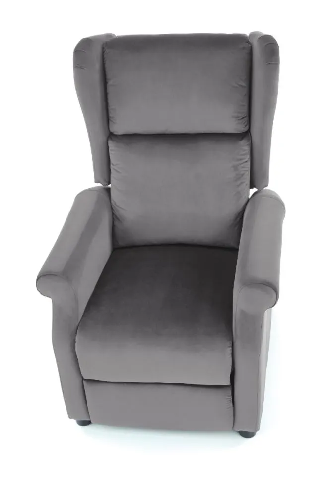 Fotel rozkładany AGUSTIN 2 VELVET szary uszak | MIRAT. styl GLAMOUR, LOFT