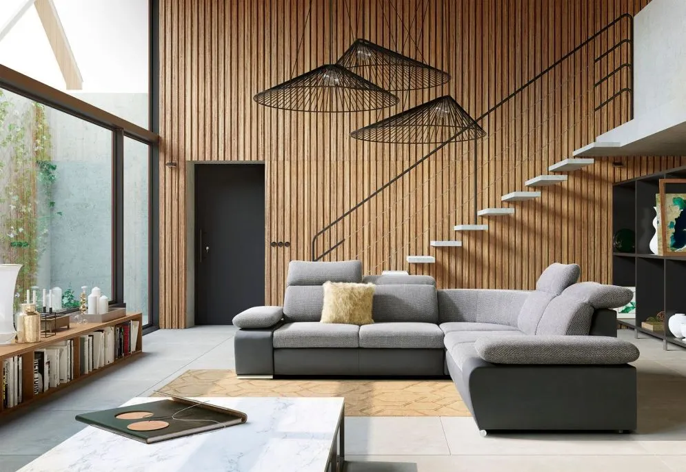 Narożnik z funkcją spania DAKOTA I szary/grafitowy prawy/lewy I sklep meblowy MIRAT.