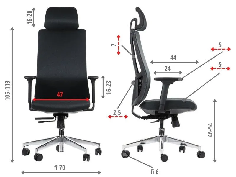 Fotel biurowy AKCENT F czarny z mechanizmem synchronicznym I sklep meblowy MIRAT.