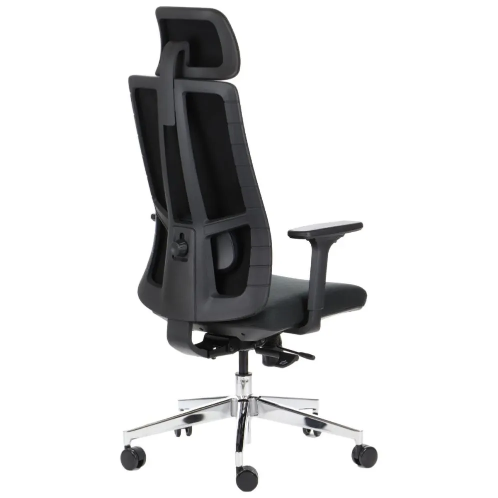 Fotel biurowy AKCENT F czarny z mechanizmem synchronicznym I sklep meblowy MIRAT.