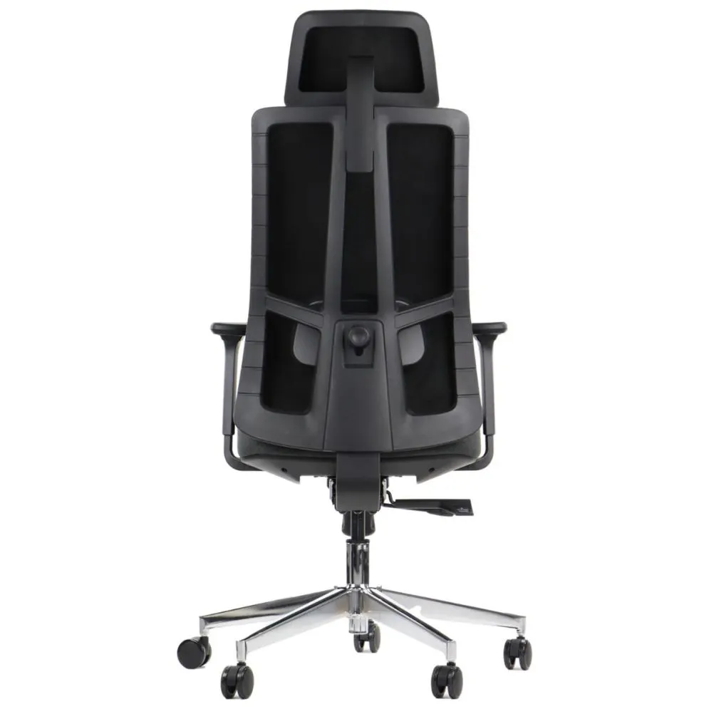 Fotel biurowy AKCENT F grafitowy z regulacją odcinka lędźwiowego I sklep meblowy MIRAT.