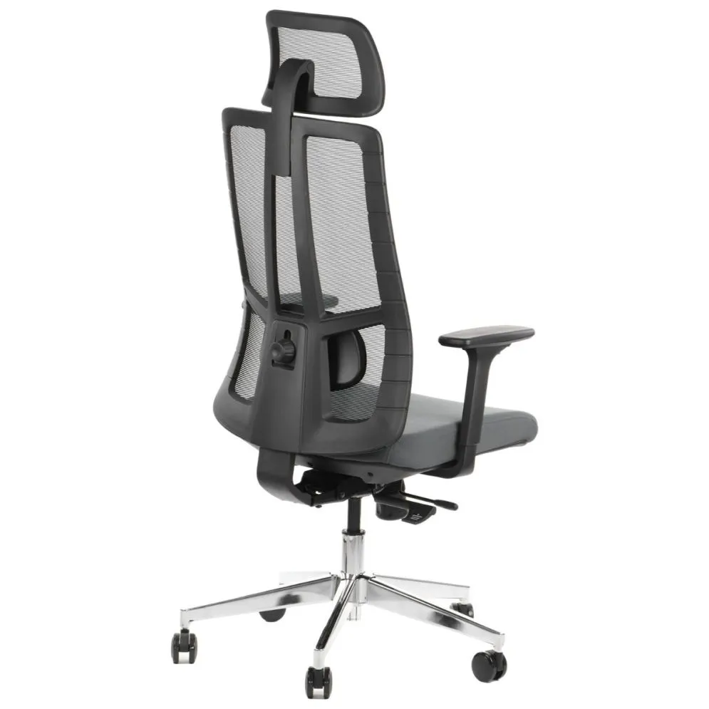 Fotel biurowy AKCENT szary/czarny z podłokietnikami 3D I sklep meblowy MIRAT.