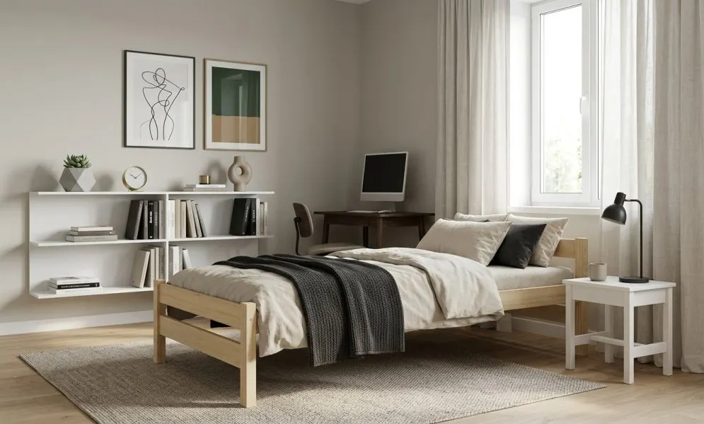 Łóżko młodzieżowe KOX-BED 90x200 sosna naturalna nielakierowane I sklep meblowy MIRAT. styl SKANDYNAWSKI