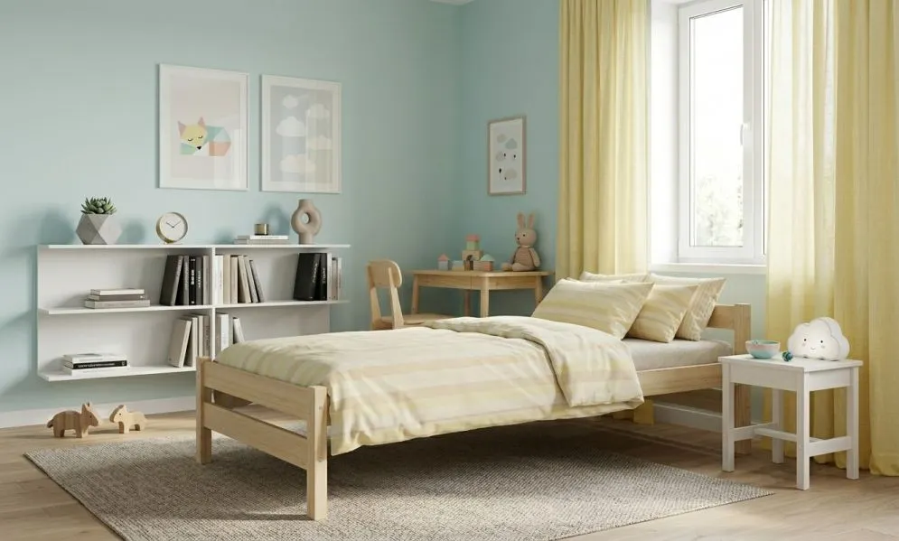Łóżko młodzieżowe KOX-BED 80x160 sosna naturalna drewniane I sklep meblowy MIRAT. styl SKANDYNAWSKI