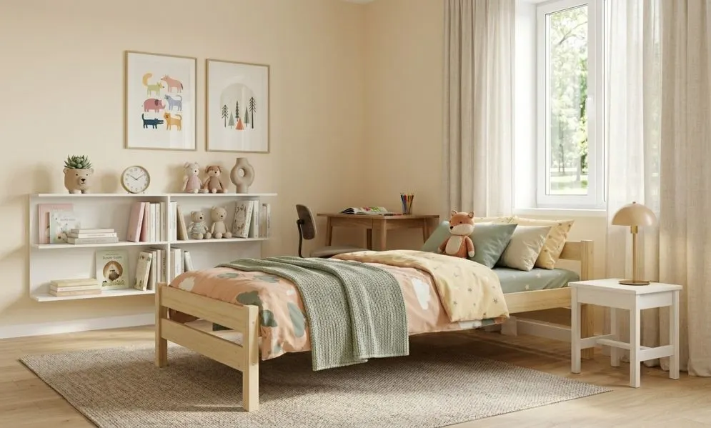 Łóżko młodzieżowe KOX-BED 80x160 sosna naturalna drewniane I sklep meblowy MIRAT. styl SKANDYNAWSKI