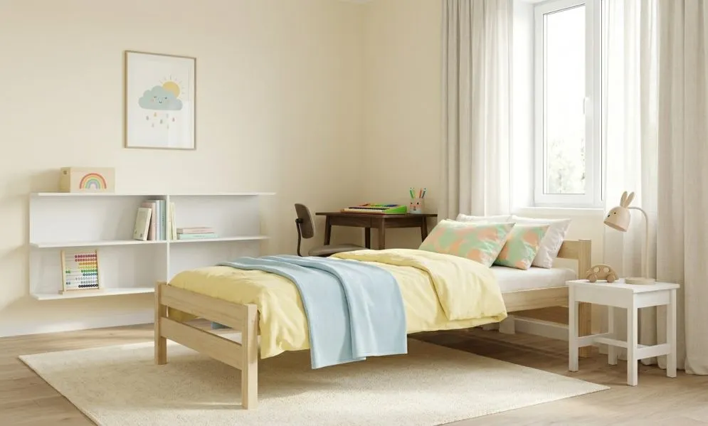 Łóżko młodzieżowe KOX-BED 90x180 sosna naturalna ekologiczne I sklep meblowy MIRAT. styl SKANDYNAWSKI