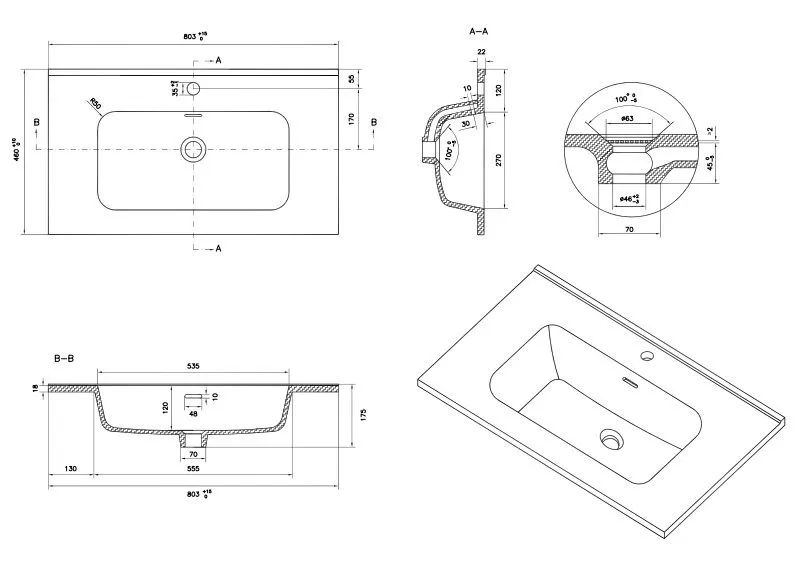 Szafka pod umywalkę ARCO 80 cm biała połysk modułowa | MIRAT