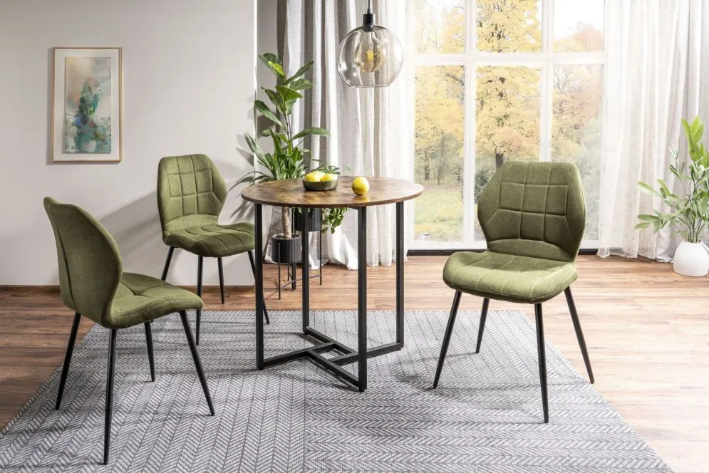 Stół okrągły ALTO II 80x80 brąz rustykalny/czarny mały do jadalni I sklep meblowy MIRAT. styl LOFT