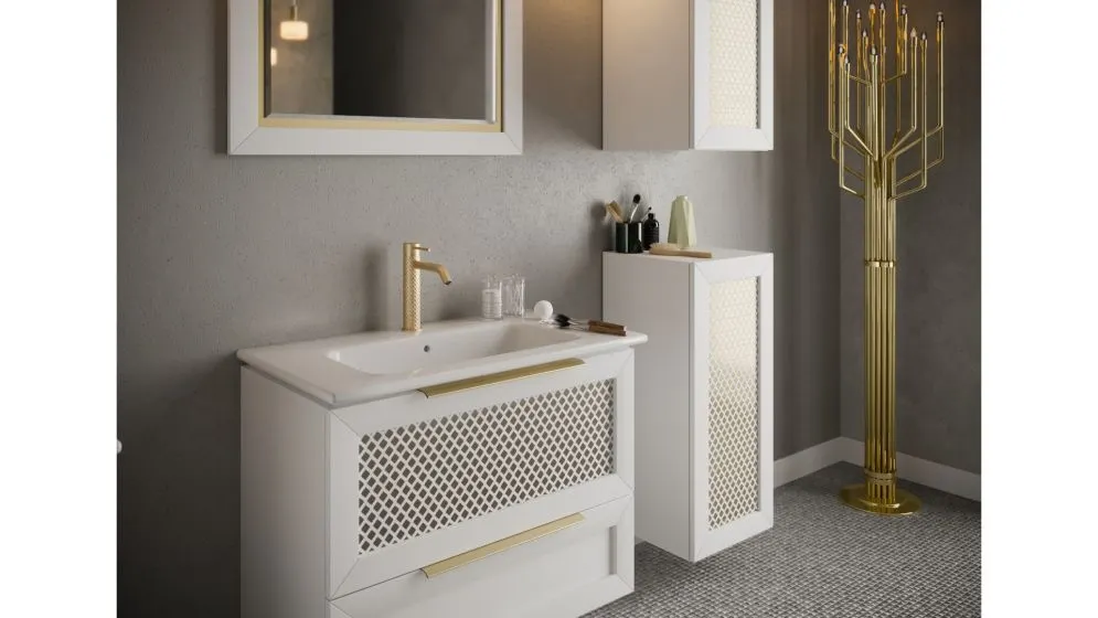 Umywalka wpuszczana ceramiczna ALTON 100 cm biała | MIRAT