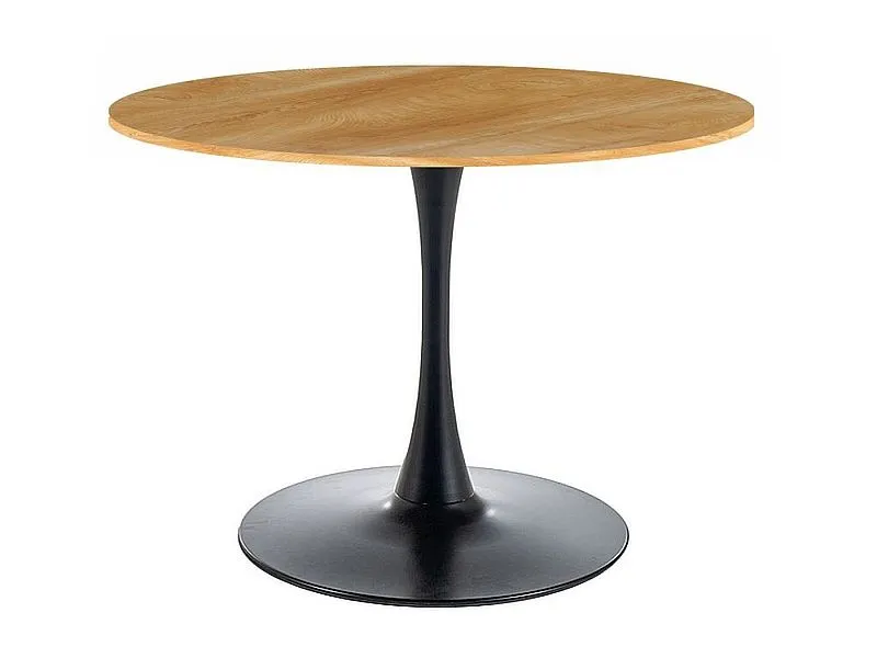 Stół okrągły AMADEO II 90x90 dąb/czarny w stylu industrialnym I sklep meblowy MIRAT. styl LOFT