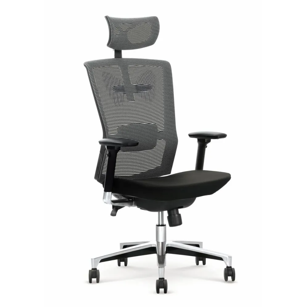 Fotel biurowy AMBASADOR czarny/popielaty | MIRAT.