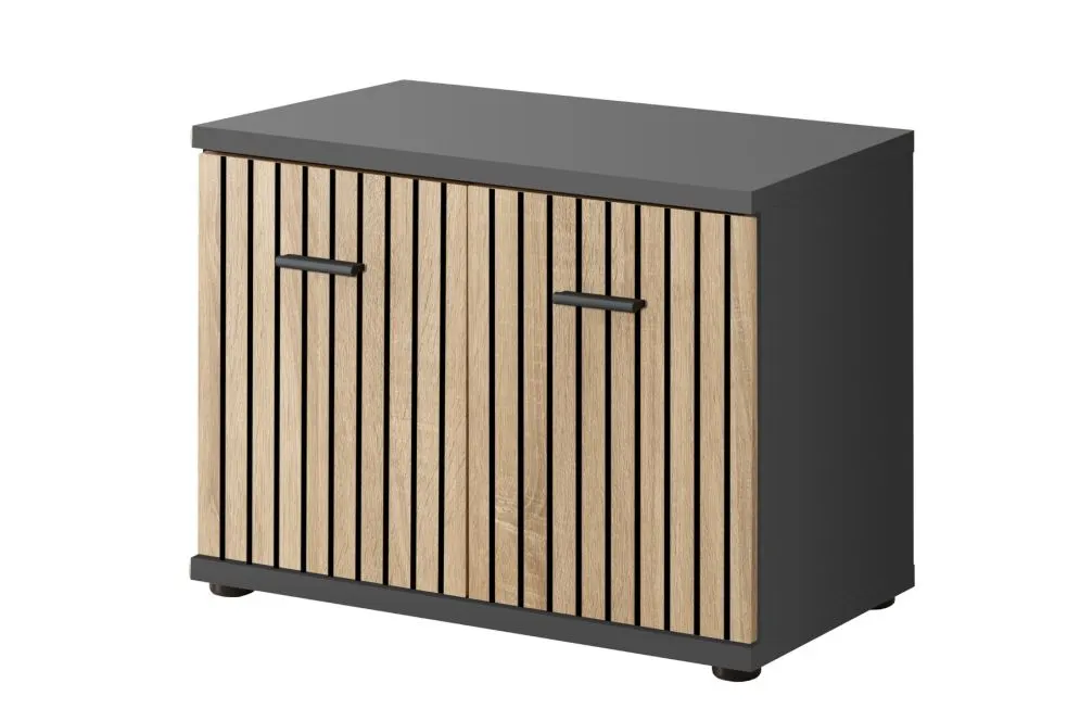 Garderoba do przedpokoju MARCO III antracyt/dąb artisan z siedziskiem I sklep meblowy MIRAT.