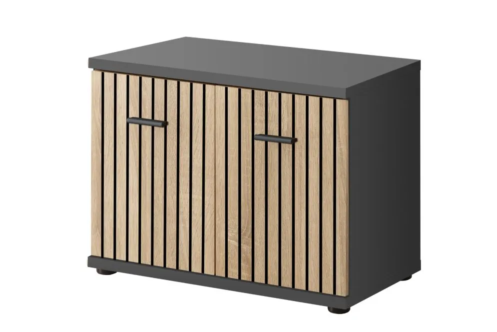 Szafka na buty z siedziskiem MARCO antracyt/dąb artisan z siedziskiem I sklep meblowy MIRAT.