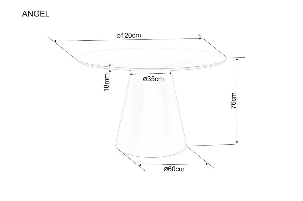 Stół okrągły ANGEL 120x120 dąb dla 6 osób I sklep meblowy MIRAT.