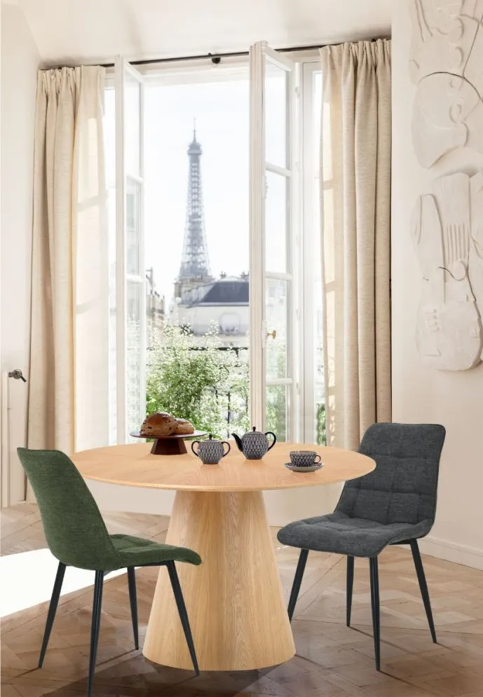 Stół okrągły ANGEL 120x120 dąb dla 6 osób I sklep meblowy MIRAT.