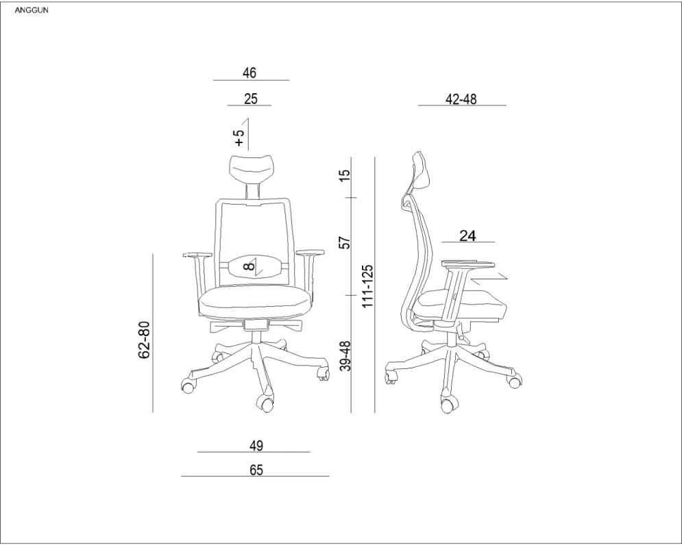 Fotel biurowy ANGGUN czarny ergonomiczny | MIRAT. w stylu  kolekcja