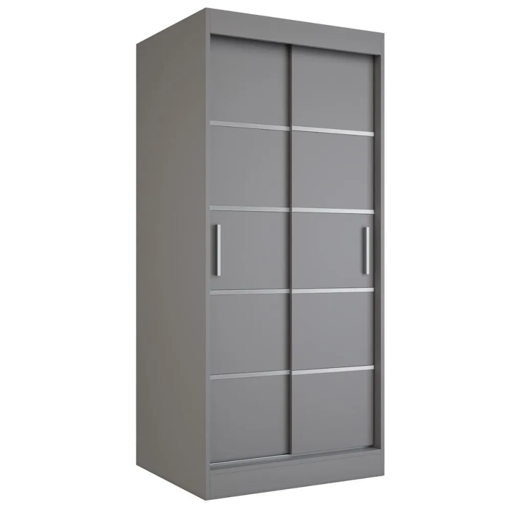 Szafa przesuwna MODUO COMFORT 90 antracyt z dekoracyjnymi frontami | MIRAT. w stylu  kolekcja MODUO COMFORT