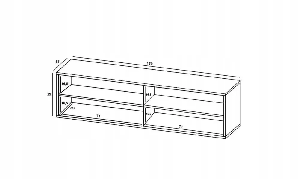 Szafka RTV NILA 4 150 dąb wotan/biała mat z półkami | MIRAT. styl LOFT kolekcja NILA