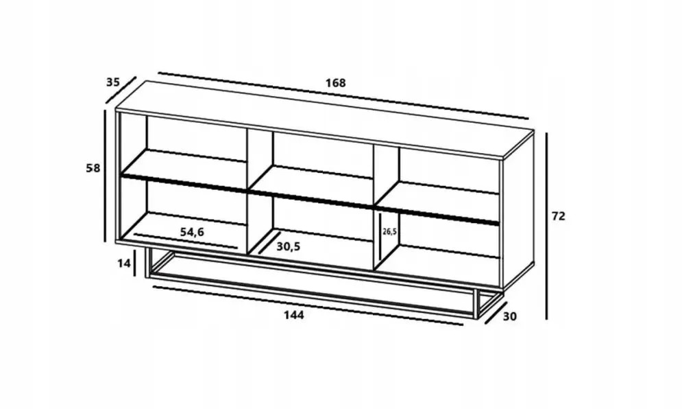 Komoda NILA 3D 168 dąb wotan/czarna mat w stylu loft | MIRAT. styl LOFT kolekcja NILA