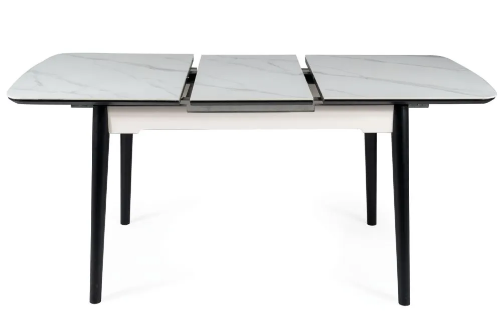 Stół APOLLO 120(160)x80 biały marmur/czarny I sklep meblowy MIRAT. styl GLAMOUR