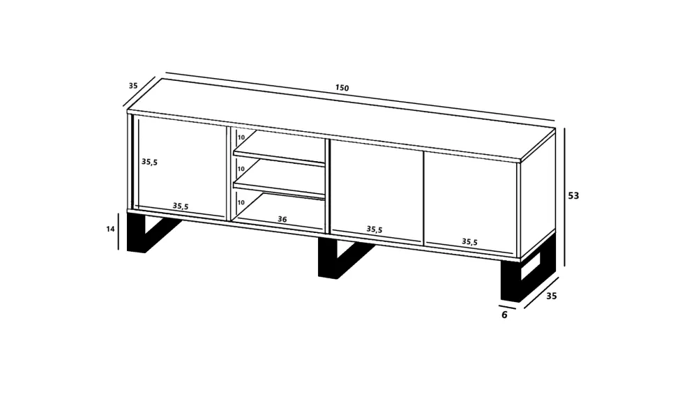 Szafka RTV NILA 6 dąb wotan/biały mat stojąca I sklep meblowy MIRAT. styl SKANDYNAWSKI kolekcja NILA
