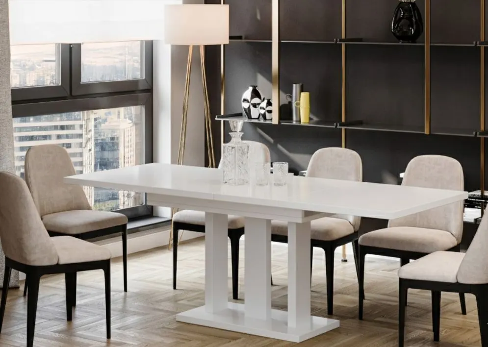 Stół rozkładany APPIA 130(210)x80 biały połysk do nowoczesnej jadalni I sklep meblowy MIRAT.