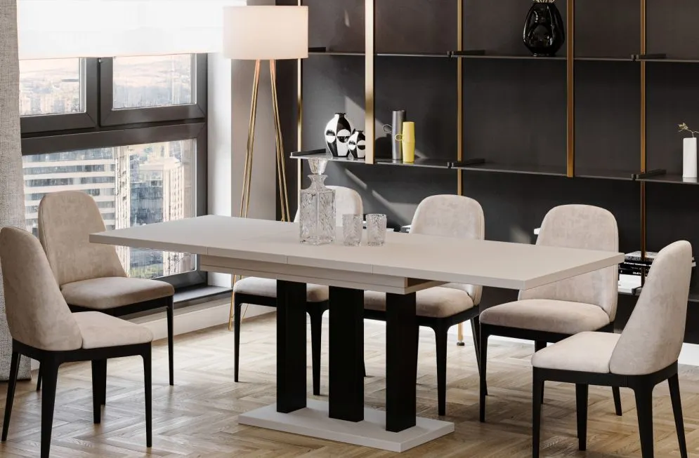 Designerski stół rozkładany APPIA 130(210)x80 kaszmirowy I sklep meblowy MIRAT.