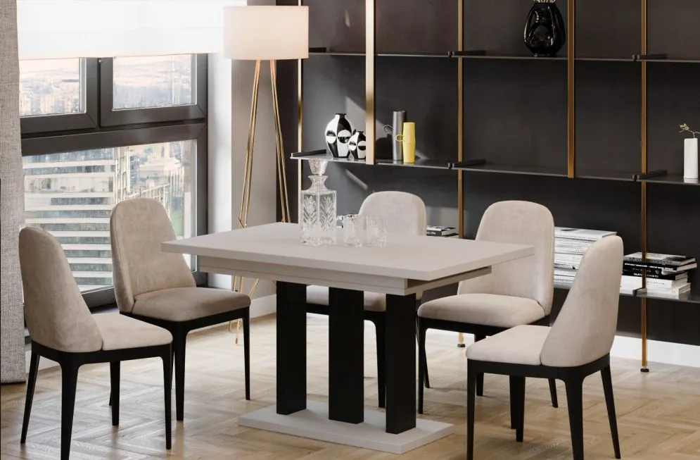 Designerski stół rozkładany APPIA 130(210)x80 kaszmirowy I sklep meblowy MIRAT.