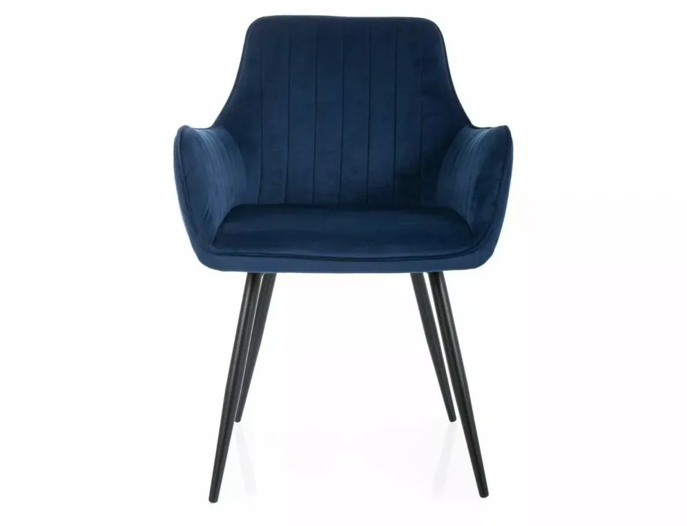 Krzesło tapicerowane APPLE VELVET granatowe na metalowych nogach I sklep meblowy MIRAT. styl GLAMOUR