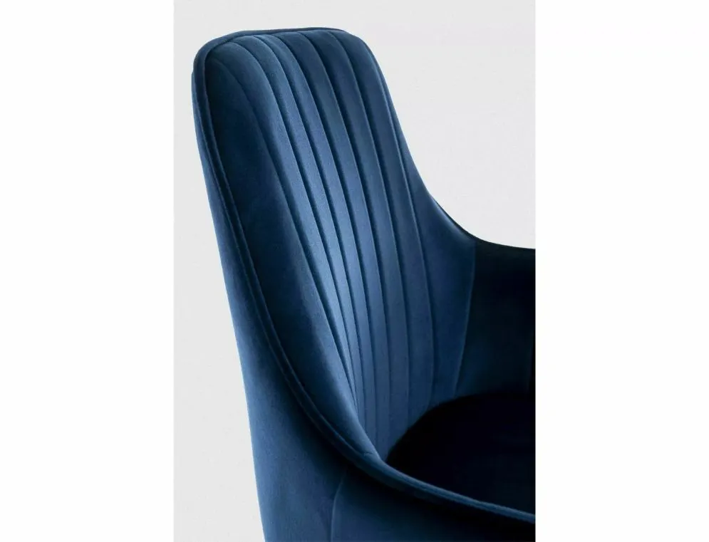 Krzesło tapicerowane APPLE VELVET granatowe na metalowych nogach I sklep meblowy MIRAT. styl GLAMOUR
