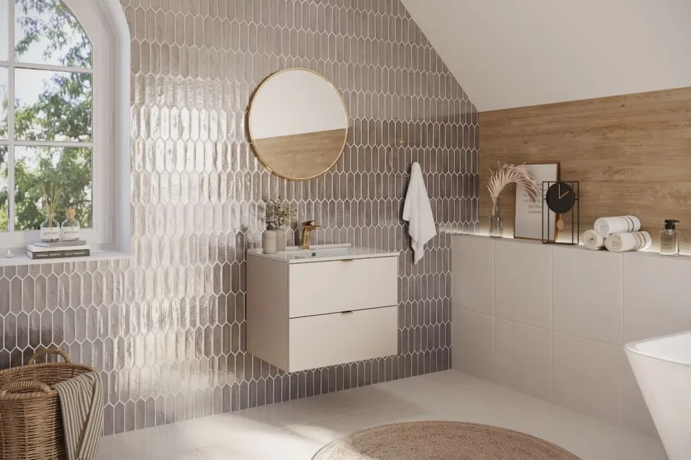 Szafka pod umywalkę DALIA CASHMERE 2S 80cm kaszmirowy mat I sklep meblowy MIRAT. styl SKANDYNAWSKI kolekcja DALIA CD