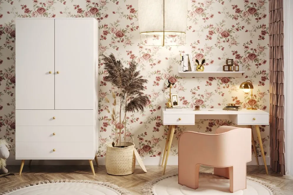 Szafa LEBEL 3 100 biała mat z drążkiem I sklep meblowy MIRAT. styl SKANDYNAWSKI kolekcja LEBEL