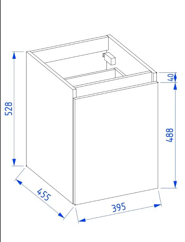 Szafka łazienkowa niska ARCO 40 cm kaszmirowa z szufladami | MIRAT  kolekcja ARCO
