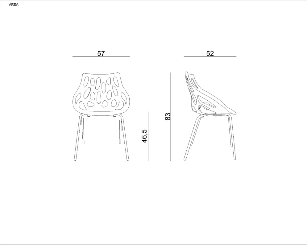 Krzesło AREA czarne plastikowe do jadalni | MIRAT.