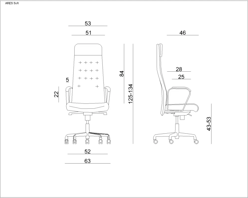 Fotel biurowy ARES czarny/ekoskóra | MIRAT. w stylu  kolekcja