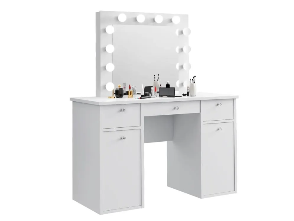 Toaletka ORAWA biały mat z lustrem do sypialni | MIRAT. w stylu SKANDYNAWSKI kolekcja