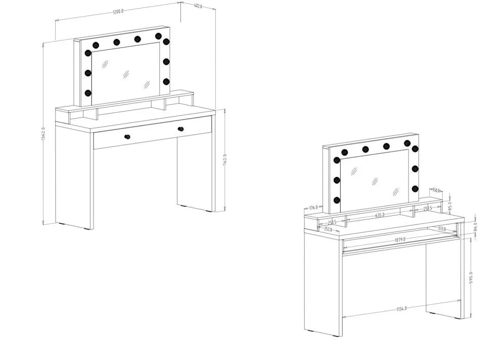 Toaletka ARIA biała połysk I sklep meblowy MIRAT. styl SKANDYNAWSKI