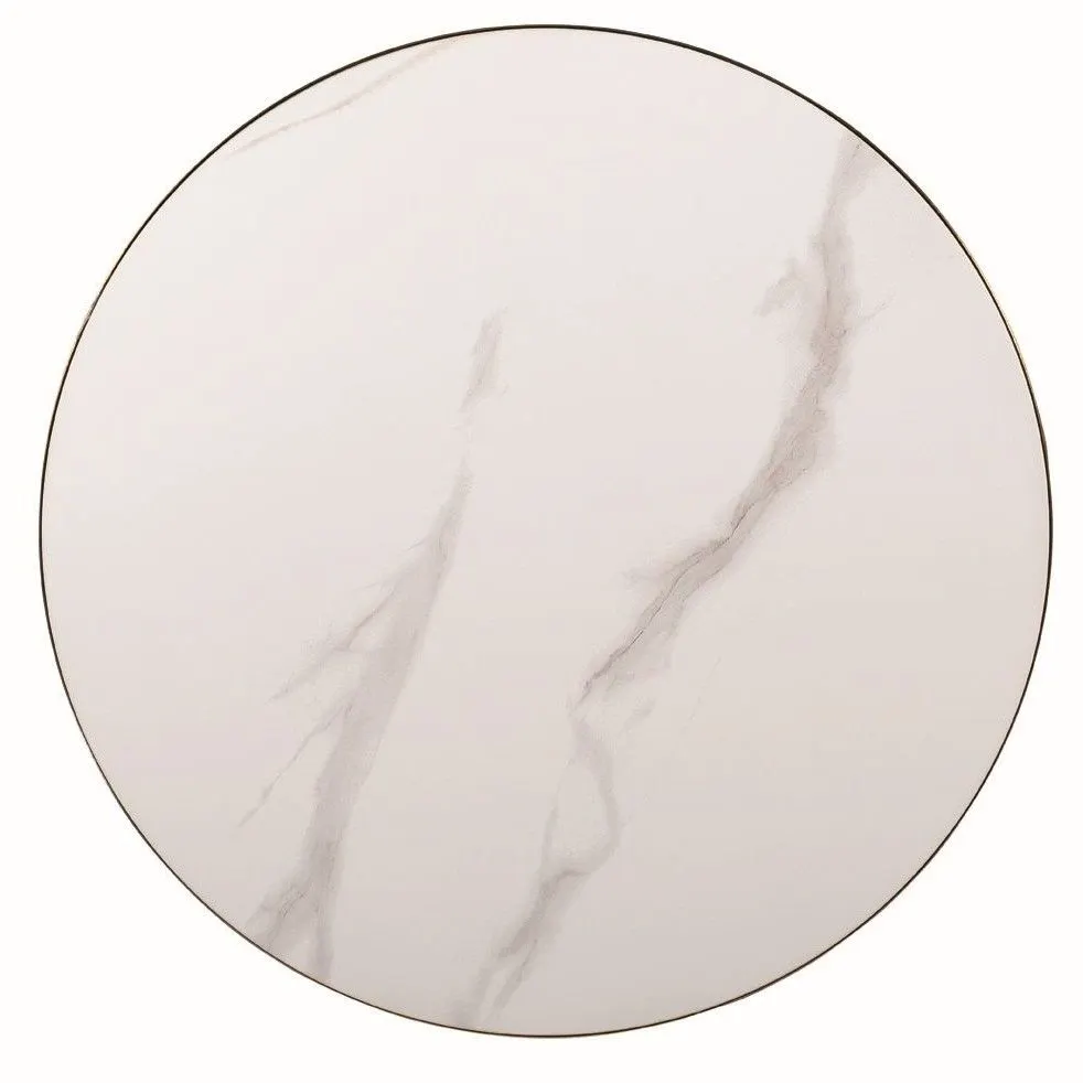 Ława GEMINI 50x50 biały marmur/czarny mat okrągła I sklep meblowy MIRAT. styl GLAMOUR, LOFT