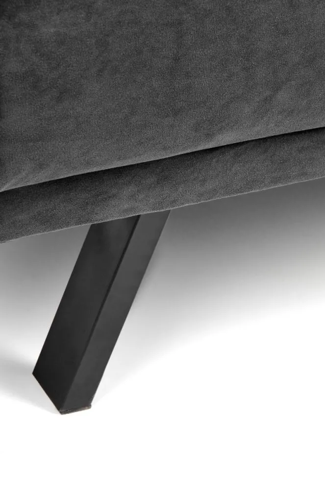 Sofa rozkładana ARMANDO VELVET szara na metalowych nogach | MIRAT.