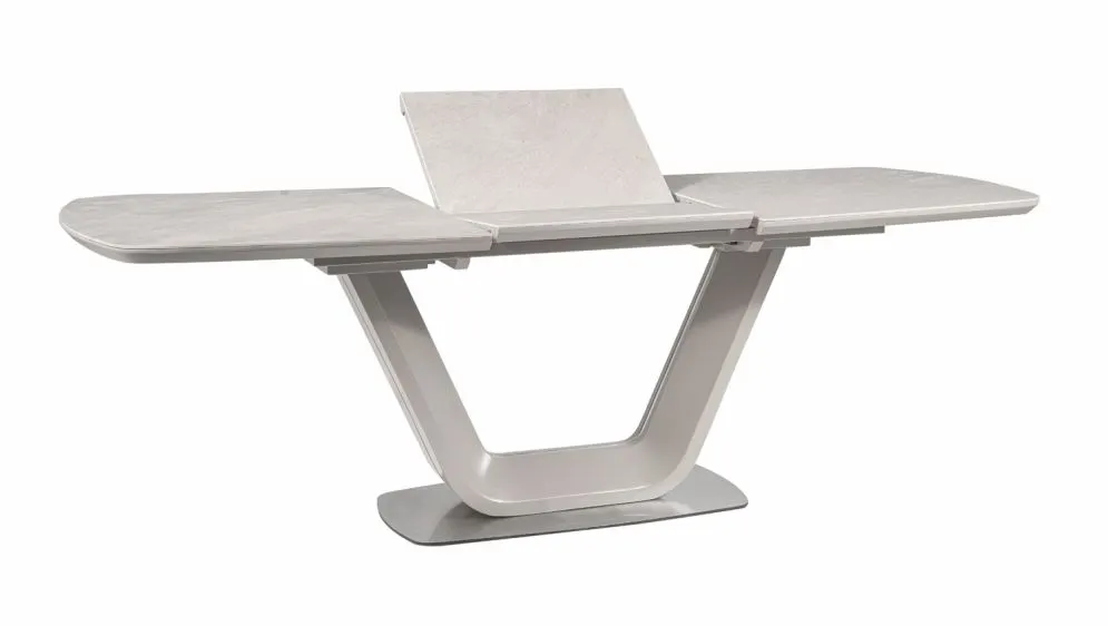 Stół ARMANI CERAMIC160(220)x90 szary mat z systemem rozkładania motylkowego | MIRAT. styl GLAMOUR