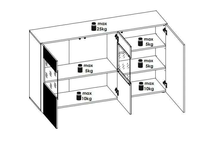Komoda ARON 160cm dąb ribbeck/czarny mat ryflowana I sklep meblowy MIRAT. styl RYFLOWANY kolekcja ARON